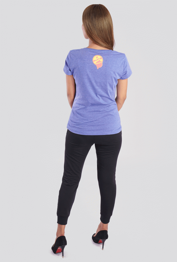 Highway Express Design Printed Girl Y-shirt(Blue)